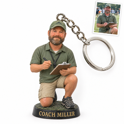 Football coach keychain, COACH MILLER, customer photo top right