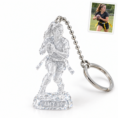 Crystal-style football keychain, AMY #9