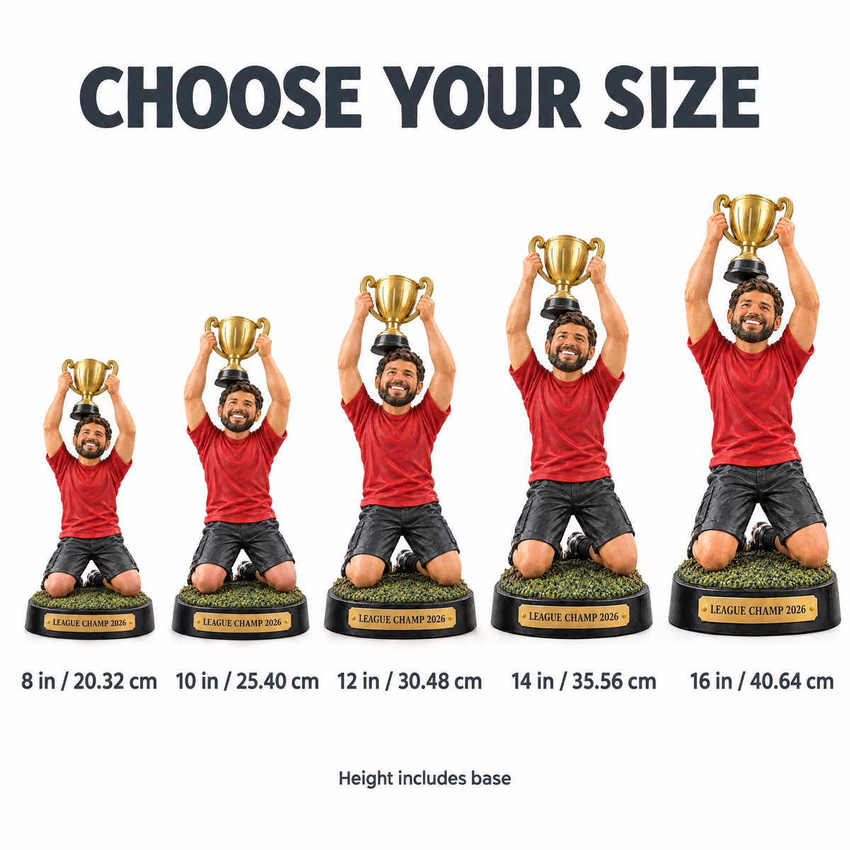 Fantasy football champion trophy figurine size chart