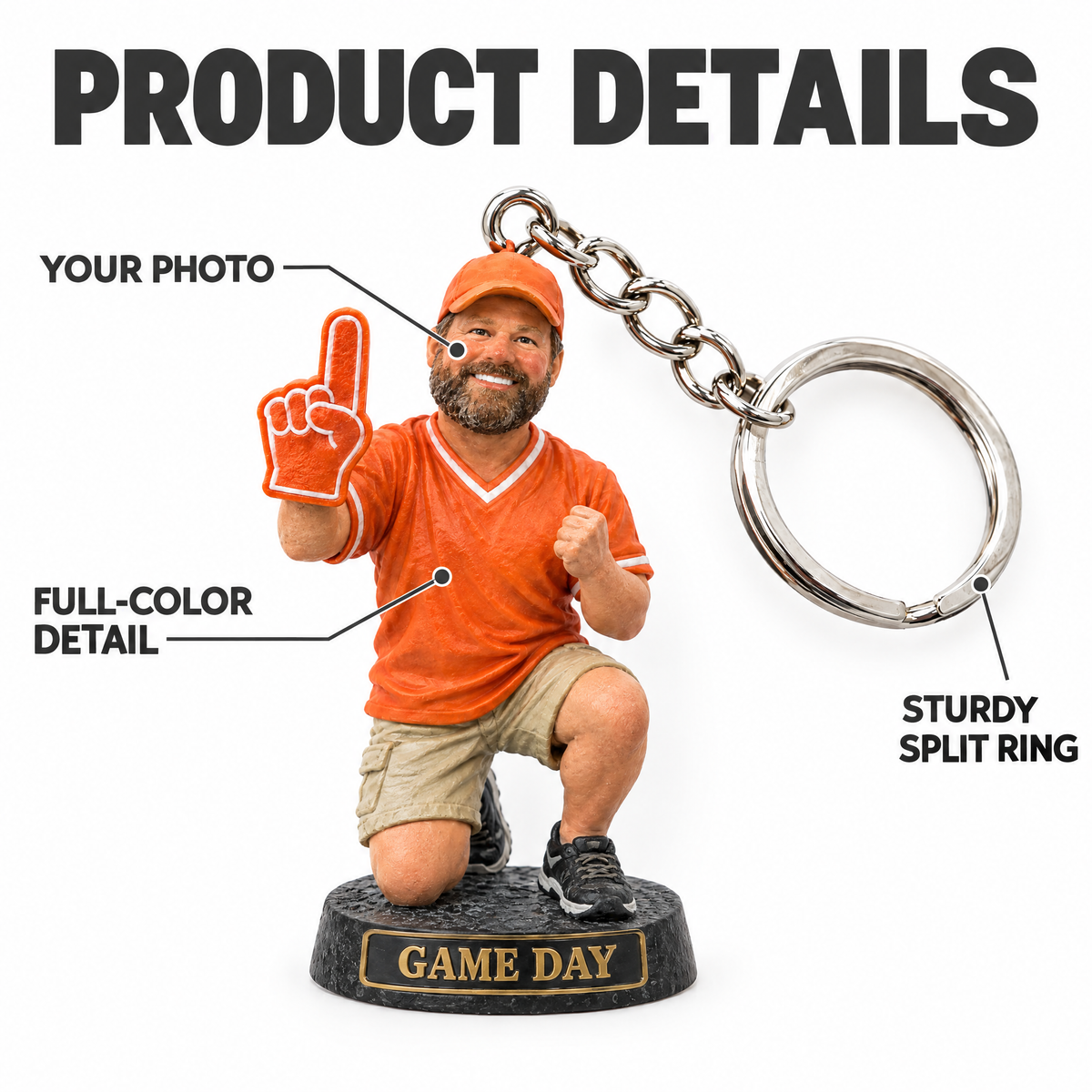 Football fan keychain product details