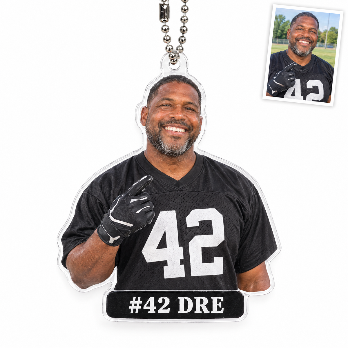 Acrylic car charm: Baseball player photo figurine, #42 DRE