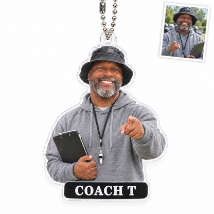 Acrylic car charm: Baseball coach photo figurine, COACH T