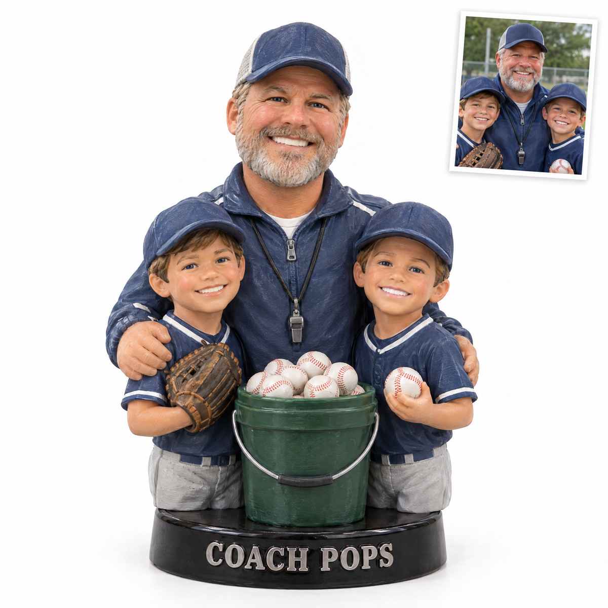 Baseball coach photo figurine, COACH POPS