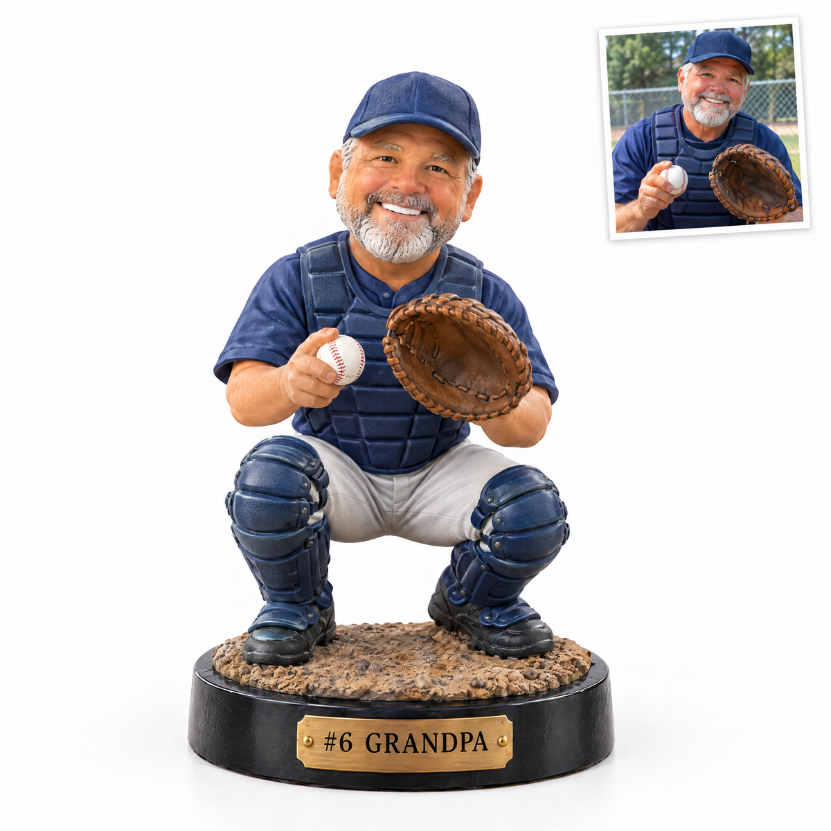 Baseball catcher figurine, #6 GRANDPA