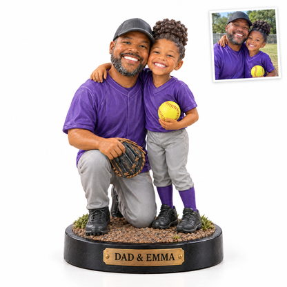 Father and son baseball figurine, DAD & EMMA