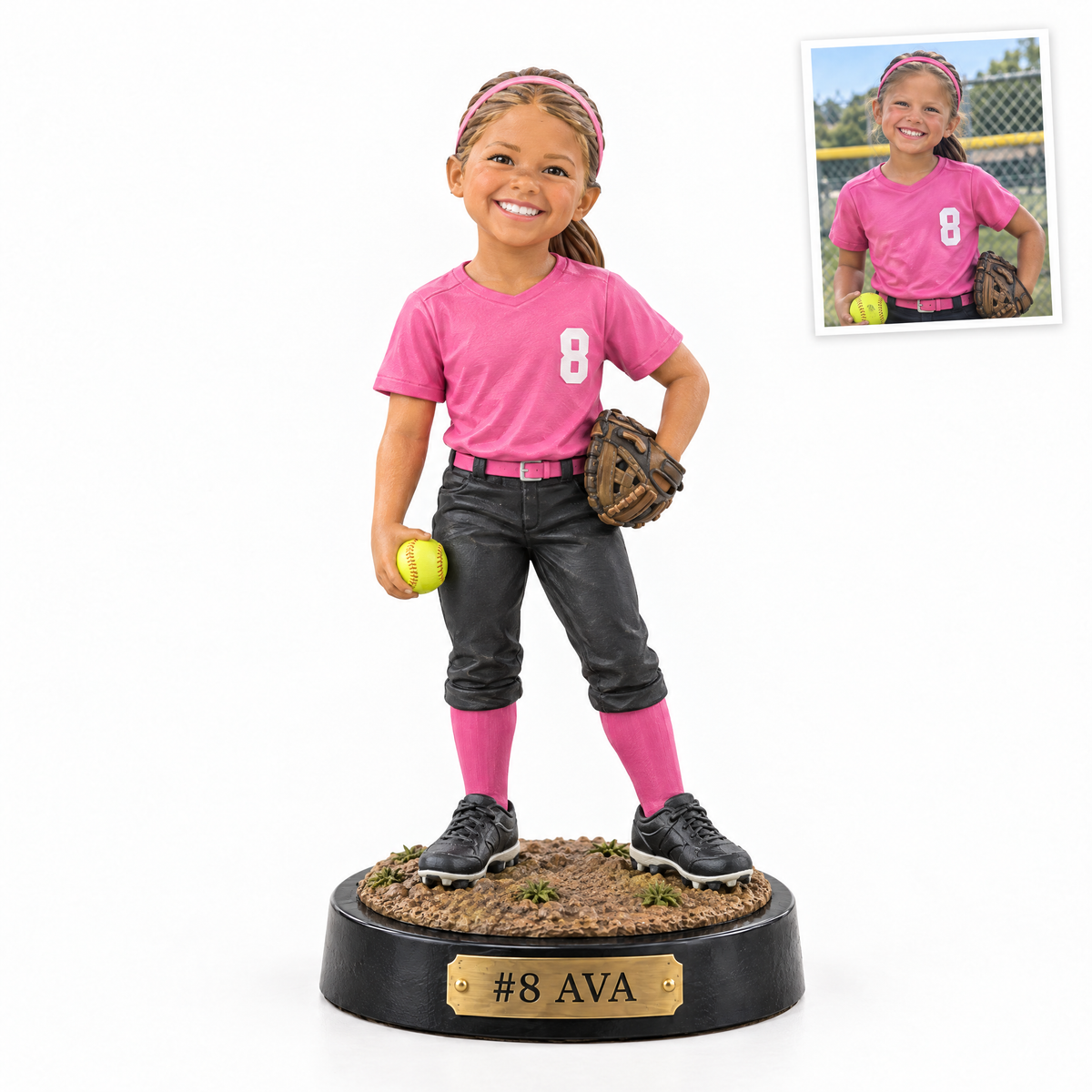Little League player figurine, #8 AVA
