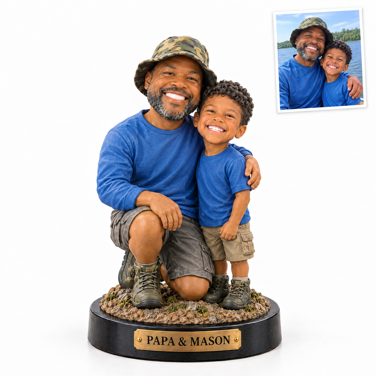 Father and son baseball figurine, PAPA & MASON