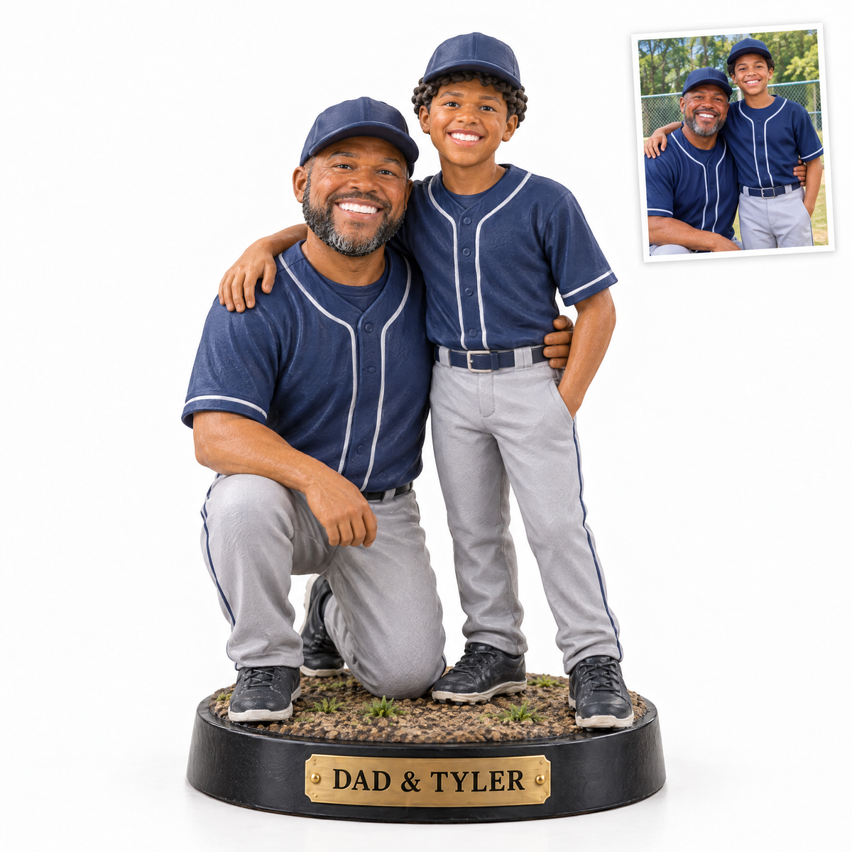 Father and son baseball figurine, DAD & TYLER
