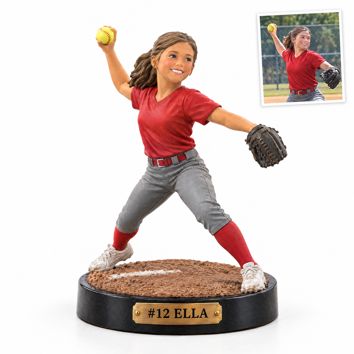 Softball player figurine, #12 ELLA
