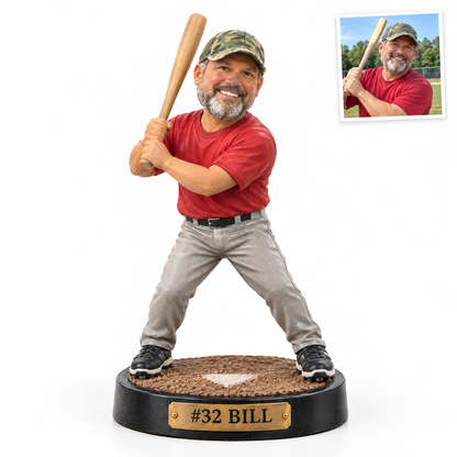 Realistic baseball figurine, #32 BILL, customer photo top right