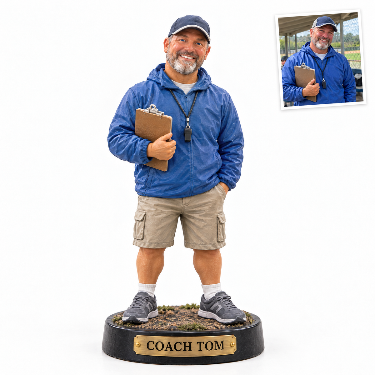 Realistic baseball figurine, COACH TOM
