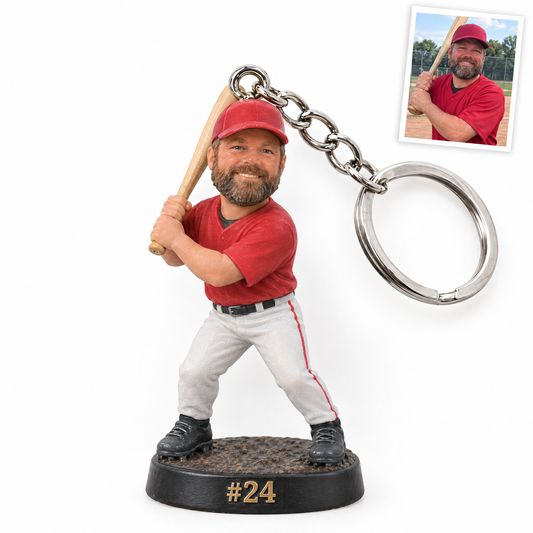 Baseball player keychain, #24, customer photo top right