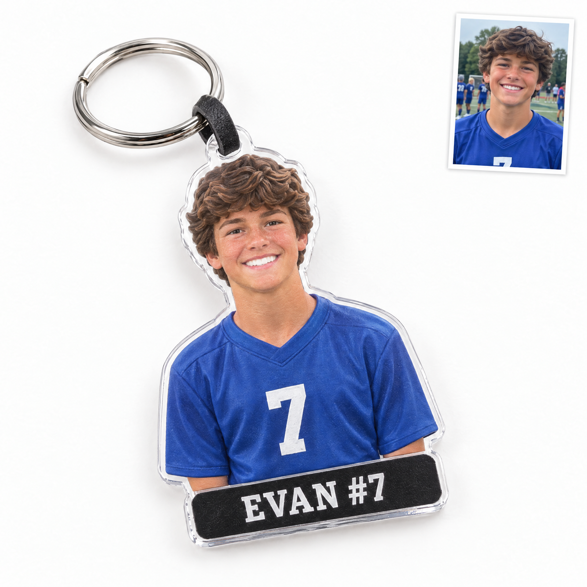 Baseball bag tag keychain, EVAN #7