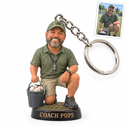Baseball coach keychain, COACH POPS
