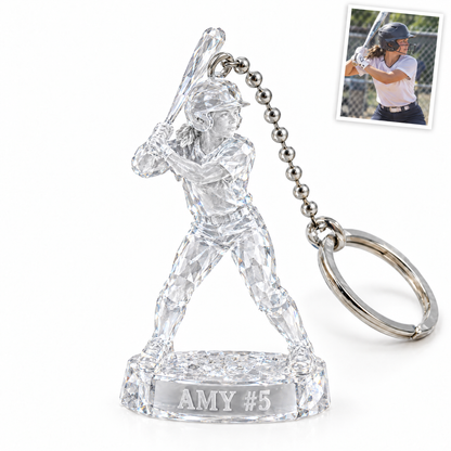 Crystal-style baseball keychain, AMY #5