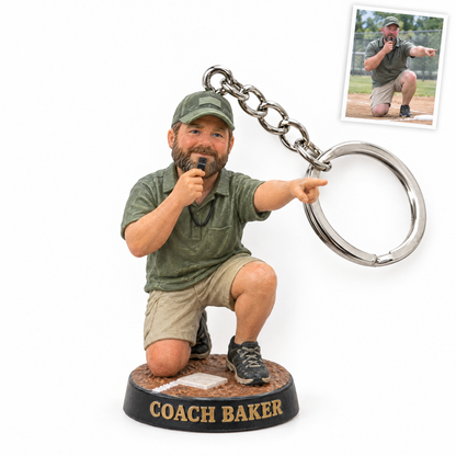 Baseball coach keychain, COACH BAKER