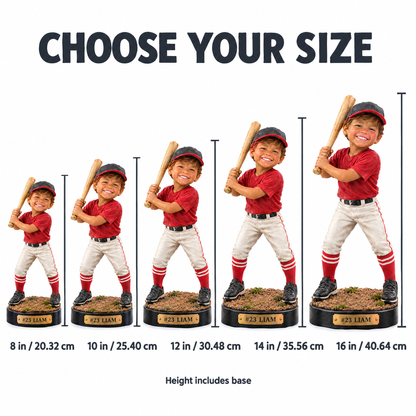 Little League player figurine size chart