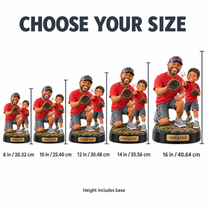 Father and son baseball figurine size chart