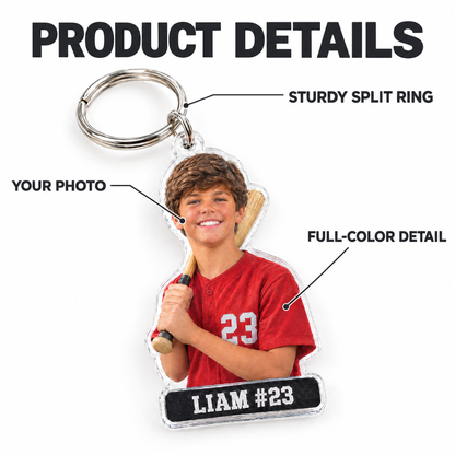 Baseball bag tag keychain product details