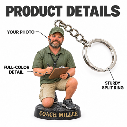 Baseball coach keychain product details