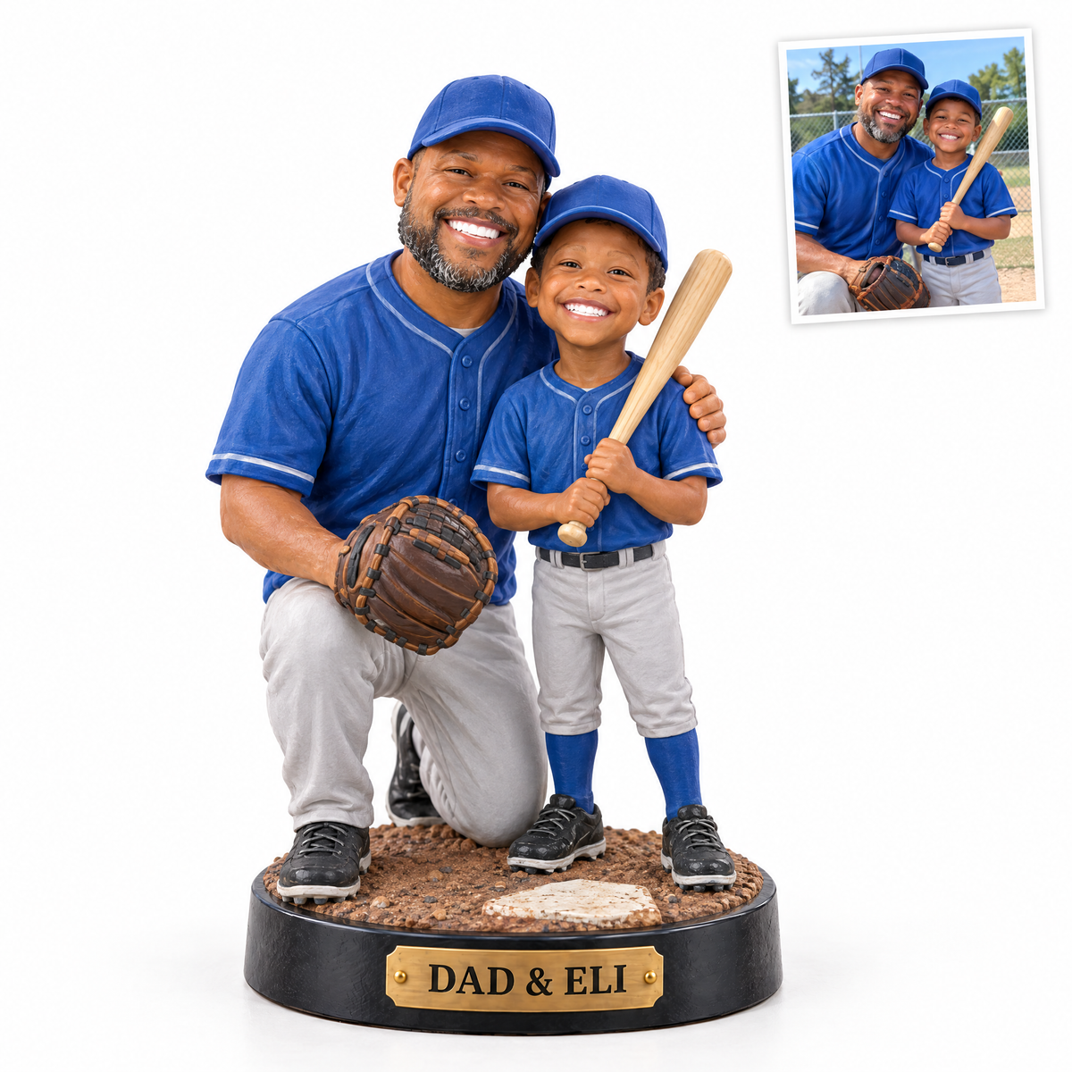 Realistic baseball figurine, DAD & ELI