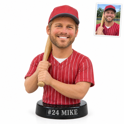 Baseball player photo figurine, #24 MIKE, customer photo top right