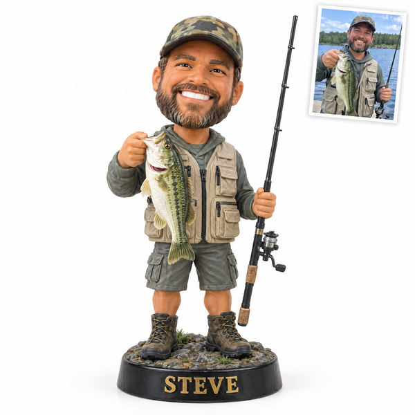 Custom Caricature Fishing Figurine from Photo