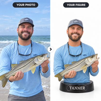 Beach snook photo turned into bust figurine TANNER