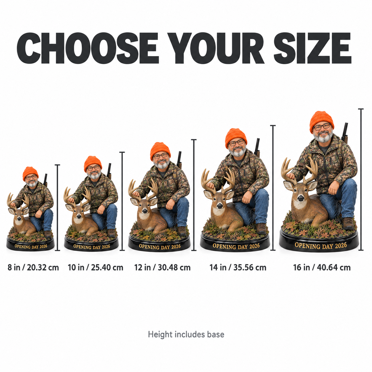 Size chart 8 to 16 inches