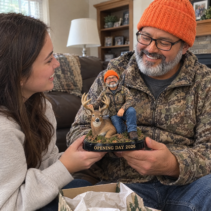 Daughter gives dad custom hunter figurine on Father's Day