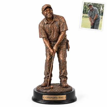 Bronze-style golf trophy, GRANDPA HAL