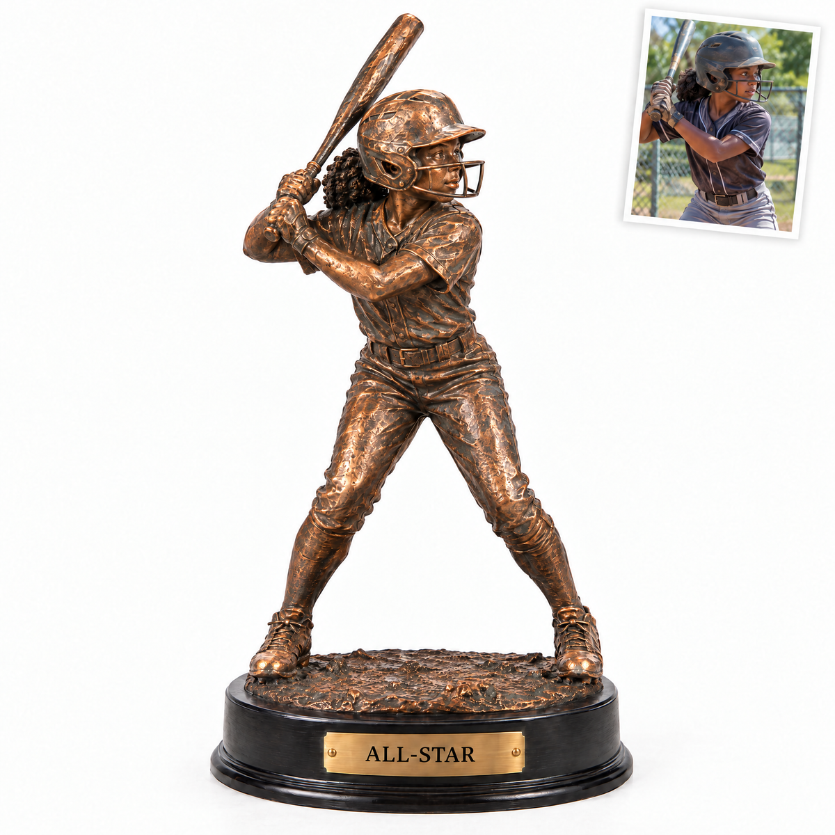 Bronze-style baseball trophy, ALL-STAR